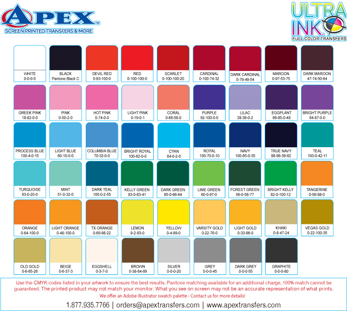 Ultra Ink Swatches